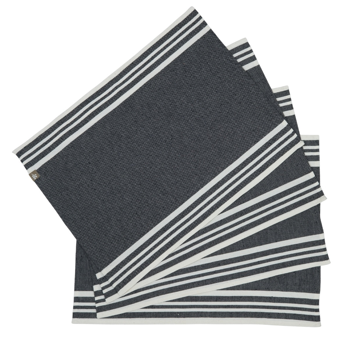 Set de table (x4) coton 35x50 MAHDIA - noir