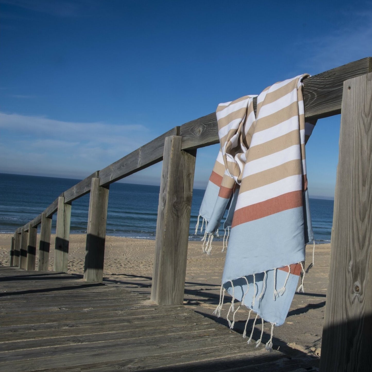 Fouta tricolore coton ARCACHON 100x200