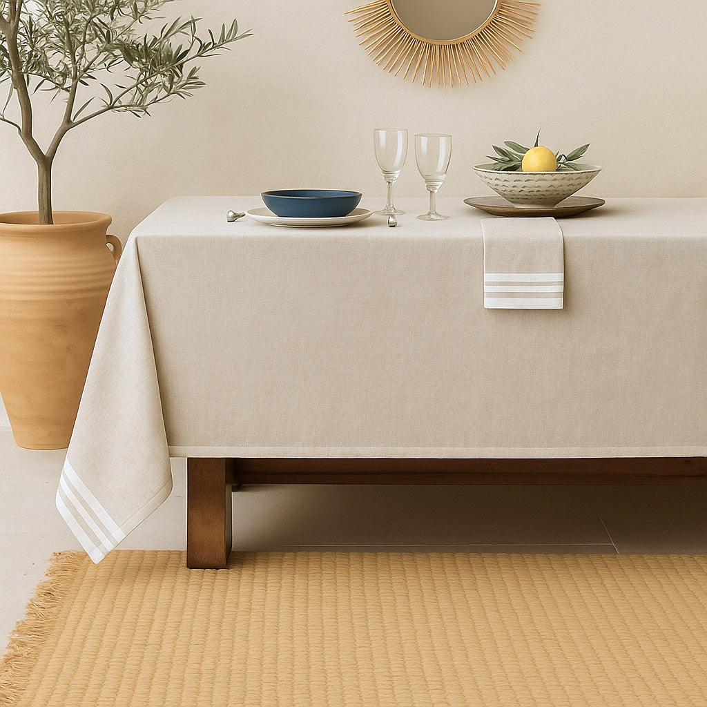 Nappe coton 180x350 MAHDIA - lin