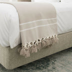 Plaid coton taupe clair STOCKHOLM    febronie.com
