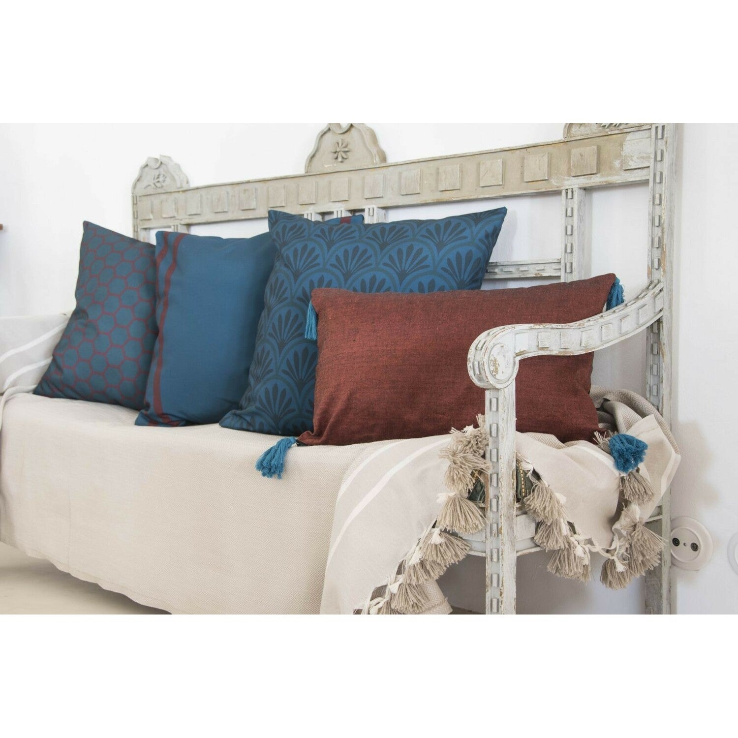 Plaid coton taupe clair STOCKHOLM    febronie.com