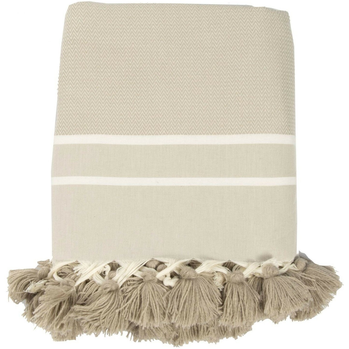 Plaid coton taupe clair STOCKHOLM