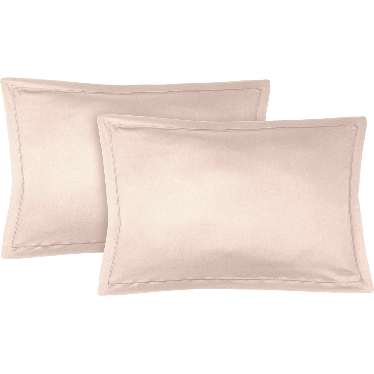 Taie d'oreiller (x2) satin de coton rose poudré JULIA