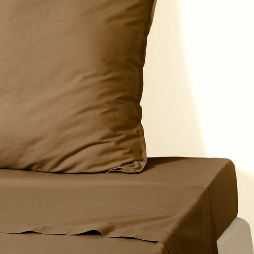 Drap plat coton lavé 270x300 LUNA - noisette