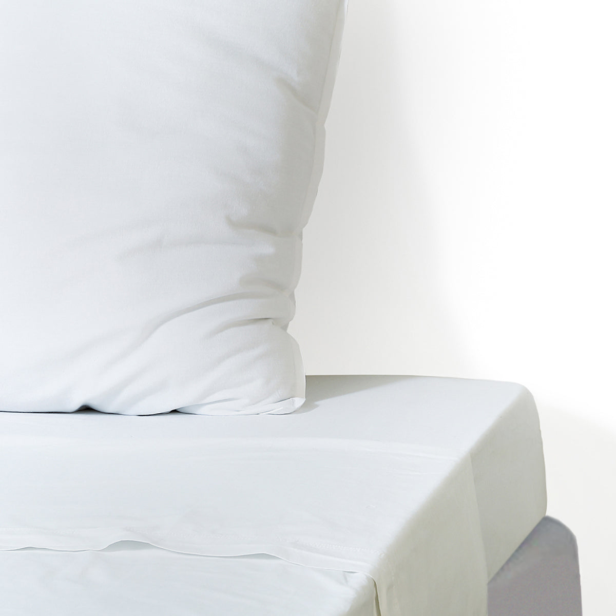 Drap plat coton lavé 270x300 LUNA - blanc