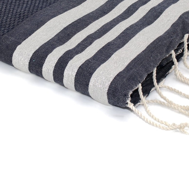 Fouta nid d'abeille lurex coton HAMPTONS 100x200