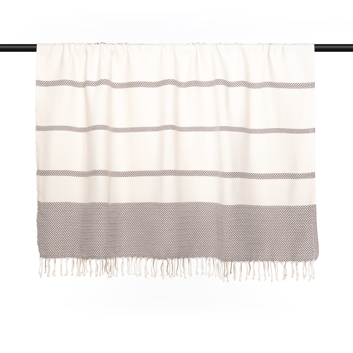 Plaid coton taupe LIV    febronie.com