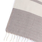 Plaid coton taupe LIV    febronie.com