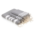 Foutas de bain coton (x3) HAMPTONS 100x200 + 40x60 (x2) - febronie.com