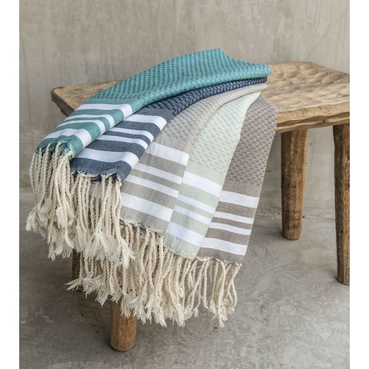 Fouta set de baño (1+2) algodón 100x200+2(40x60) HAMPTONS