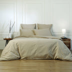 Drap plat coton lavé 270x300 LUNA - sable