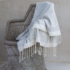 Plaid coton gris perle / écru COURCHEVEL    febronie.com