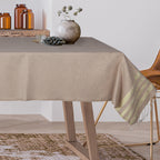 Nappe coton 170x170 HAMPTONS - blanc / or - febronie.com