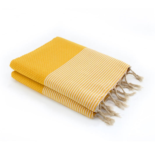 Fouta XXL nid d'abeille coton IBIZA 200x200 - febronie.com