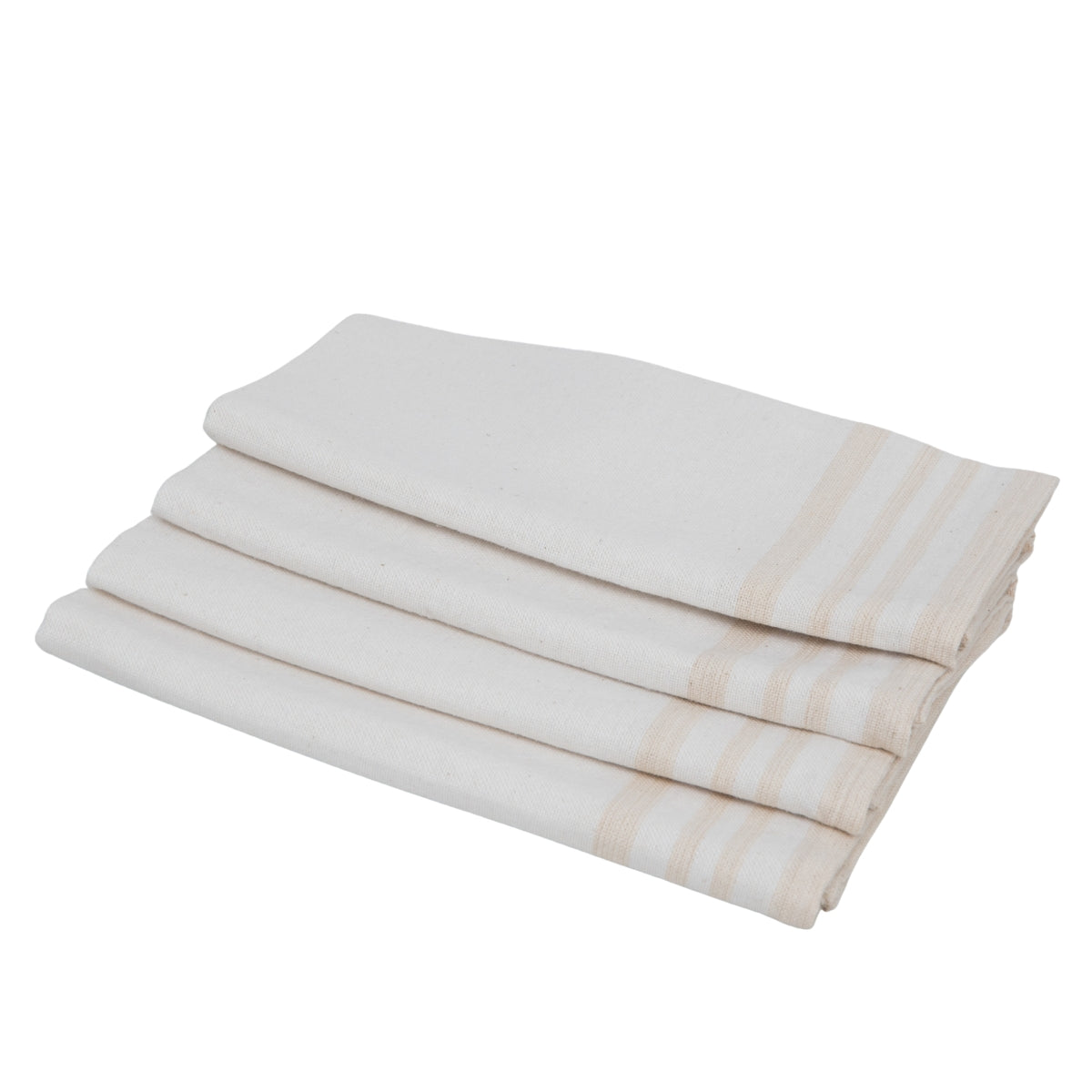 Serviette de table (x4) coton 45x45 MAHDIA - blanc / lin