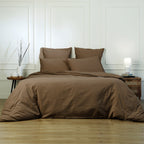Housse de couette coton lavé noisette LUNA - 240x220 cm