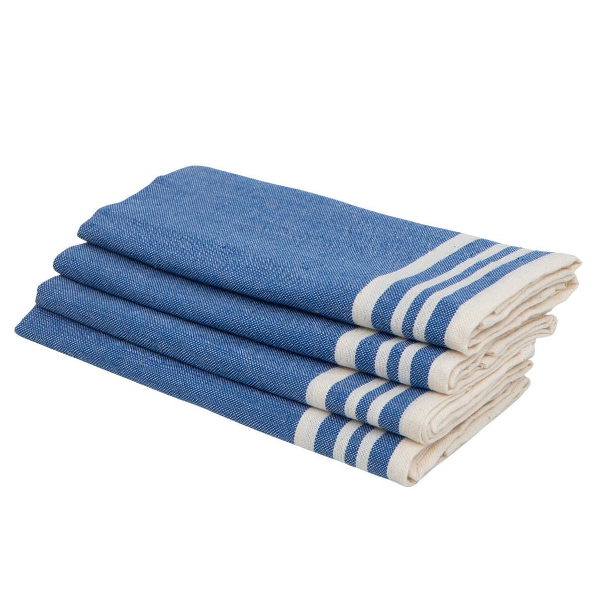 Serviette de table (x4) coton 45x45 MAHDIA - bleu grec