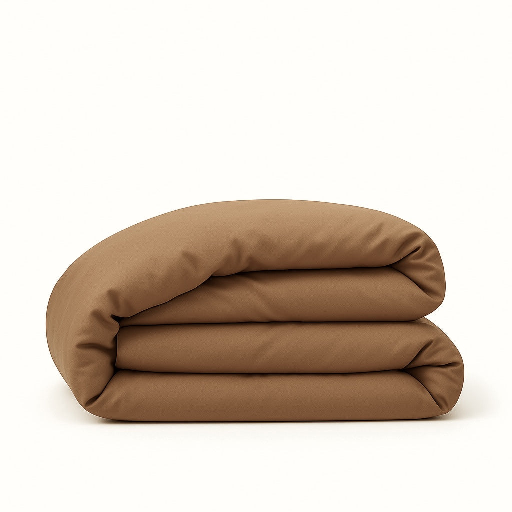 Housse de couette coton lavé noisette LUNA