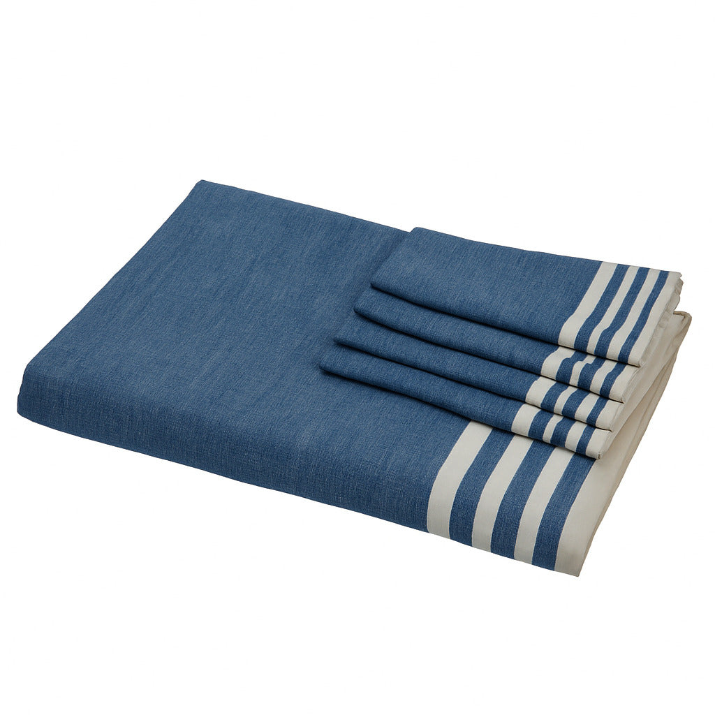 Nappe + 8 serviettes coton 180x350 MAHDIA