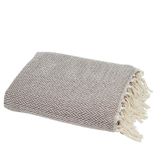 Plaid laine taupe ASPEN - 130x170 cm