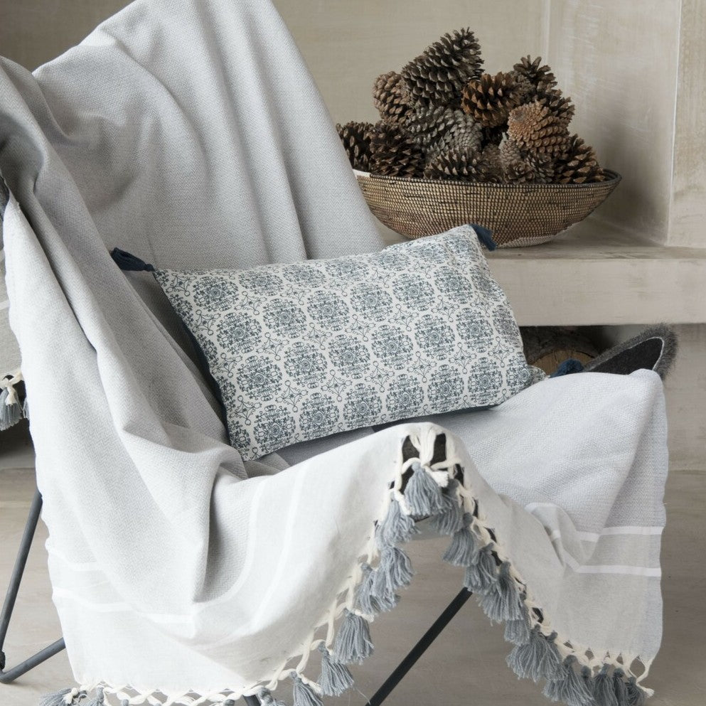 Plaid coton gris perle STOCKHOLM    febronie.com
