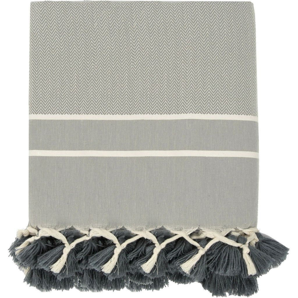 Plaid coton gris perle STOCKHOLM    febronie.com