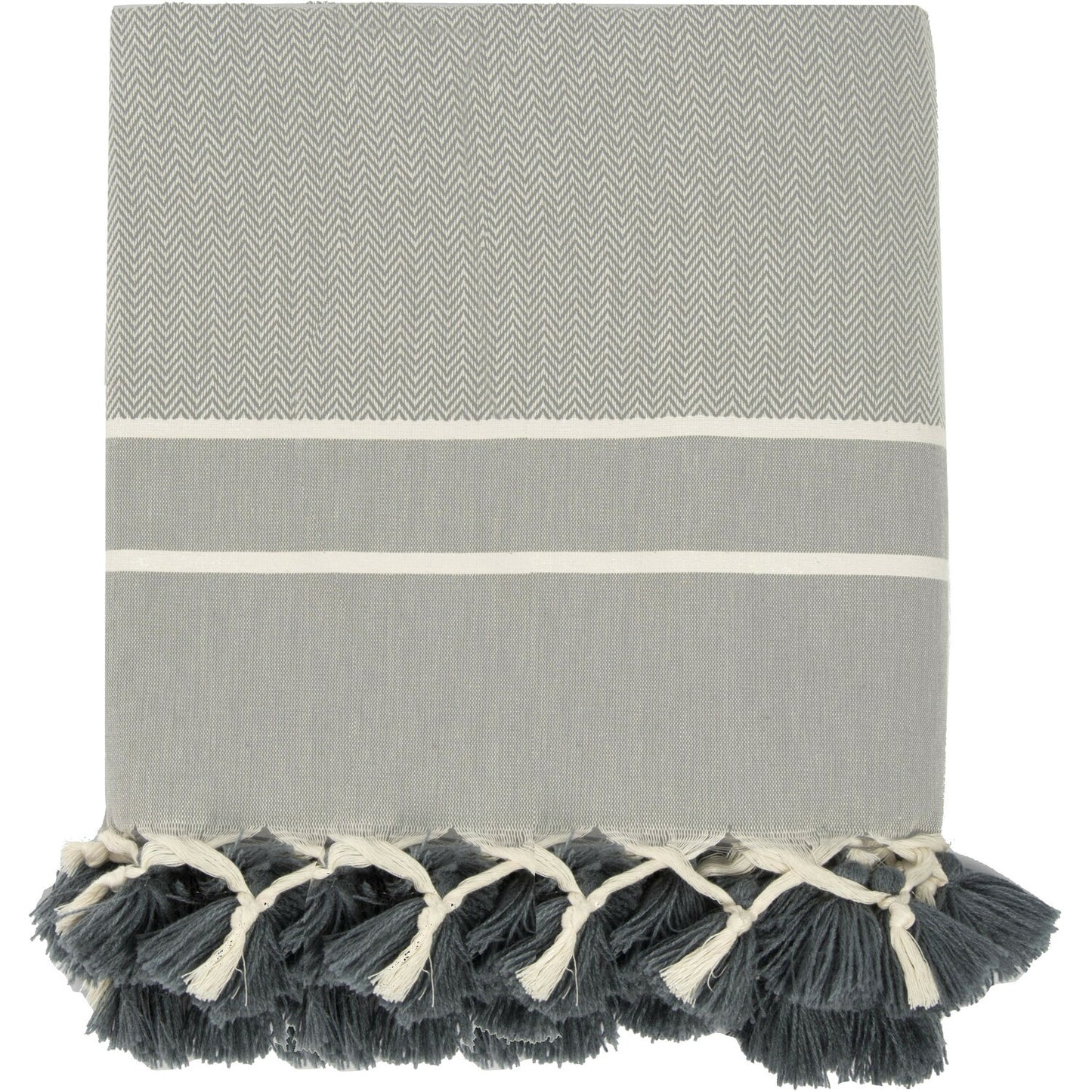 Plaid coton gris perle STOCKHOLM