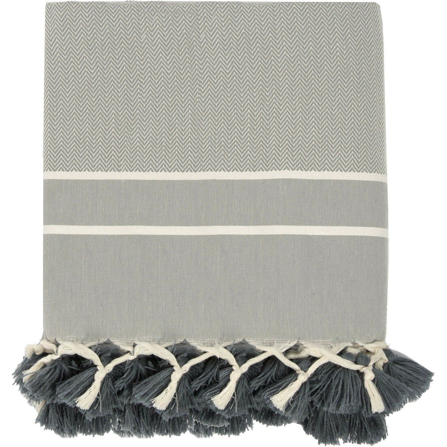 Plaid coton gris perle STOCKHOLM    febronie.com
