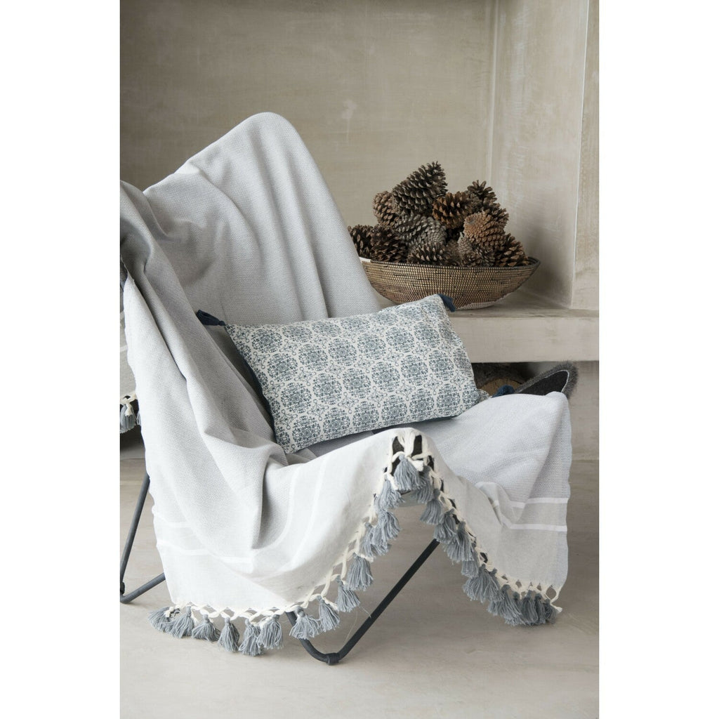 Plaid coton gris perle STOCKHOLM    febronie.com