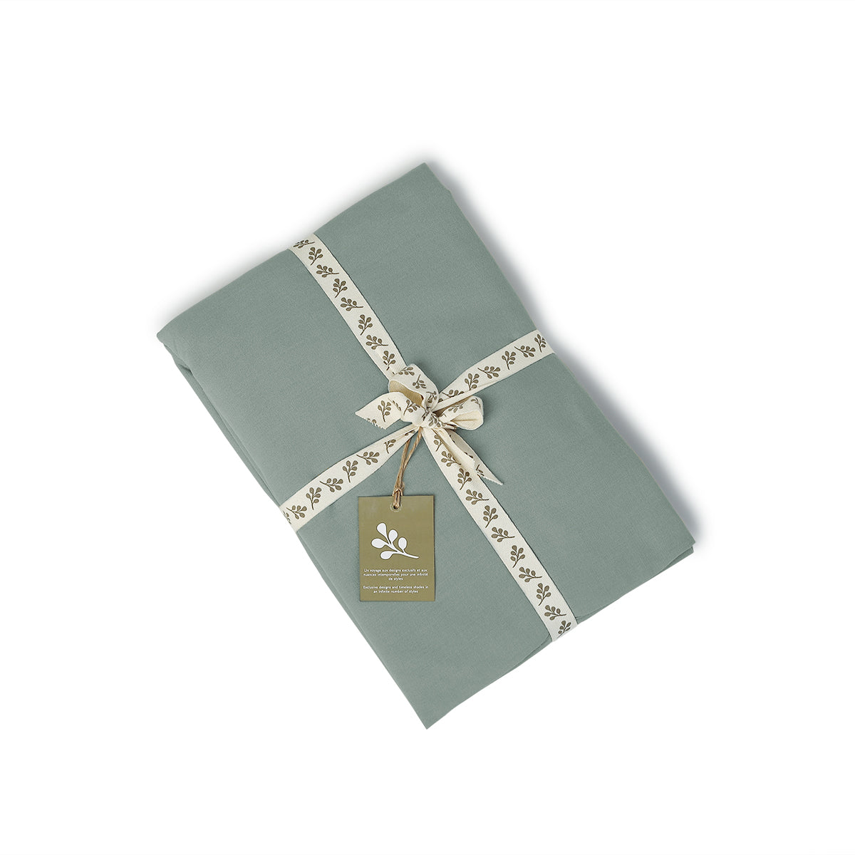 Parure + taies 50x70 coton lavé vert céladon LUNA