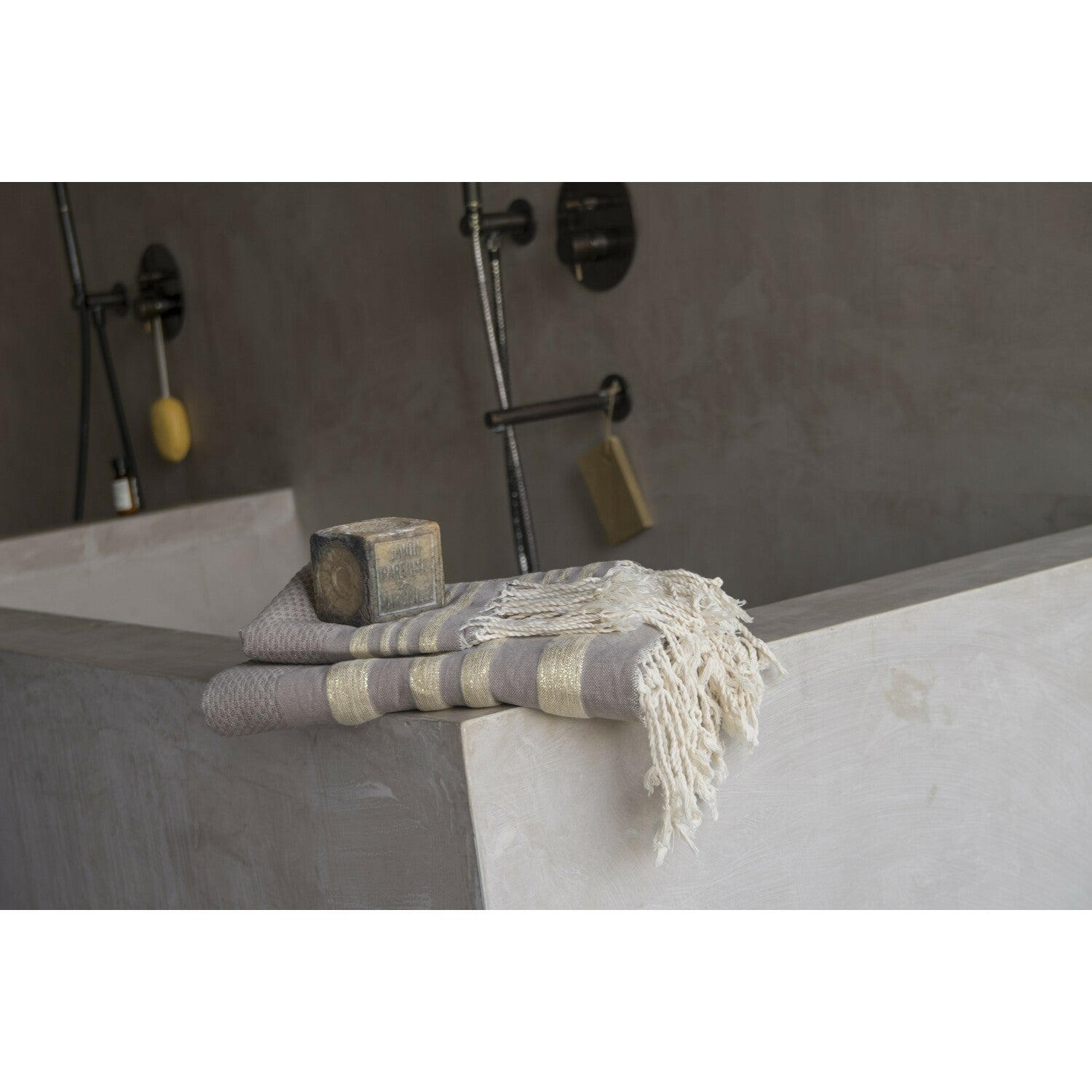 Bath set, 1 fouta + 2 hand towels cotton 100x200+2(40x60) HAMPTONS