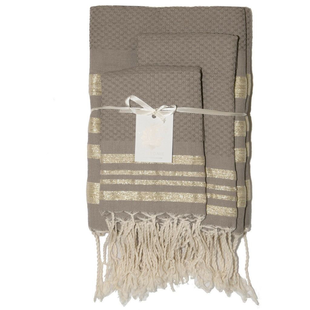 Bath set, 1 fouta + 2 hand towels cotton 100x200+2(40x60) HAMPTONS