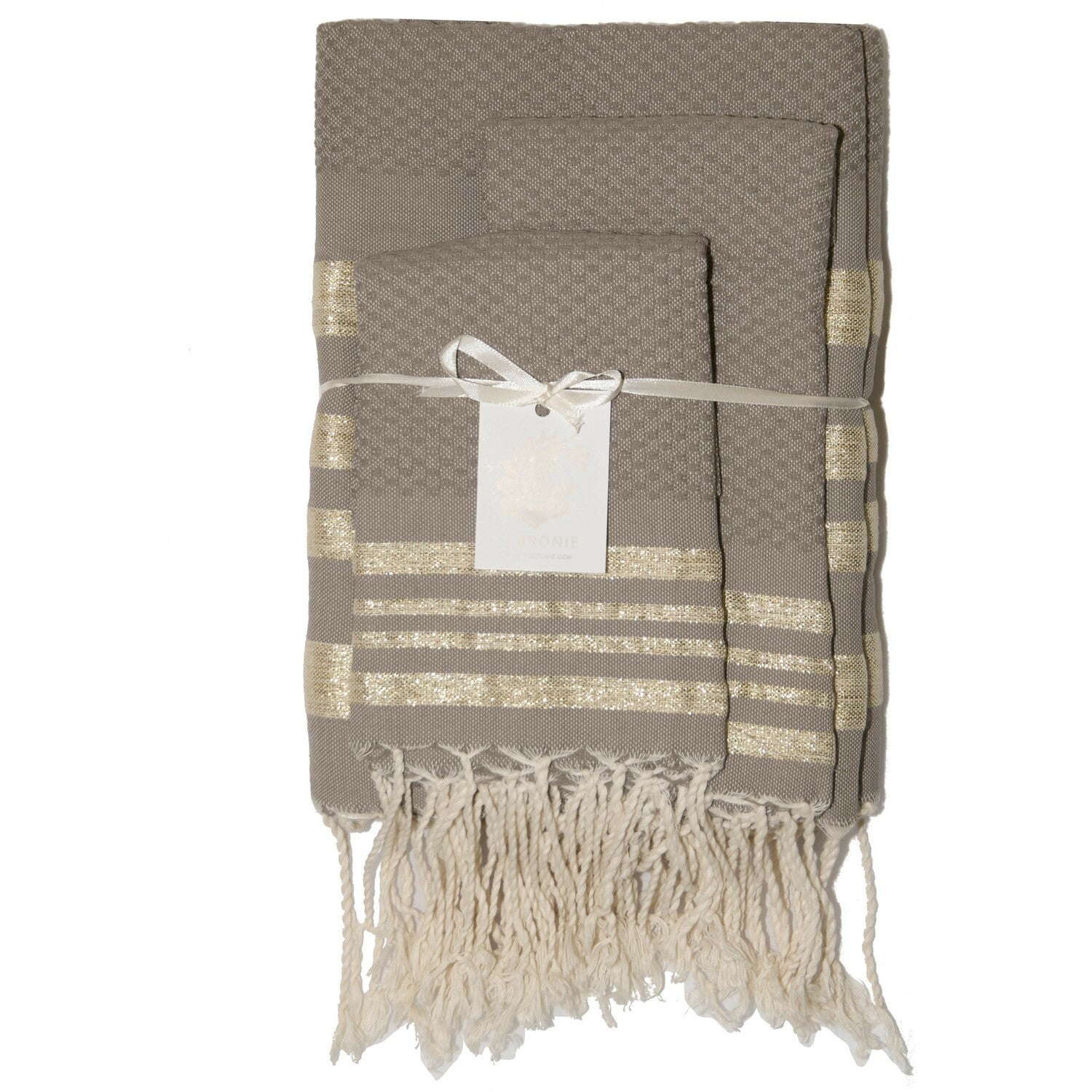 Bath set, 1 fouta + 2 hand towels cotton 100x200+2(40x60) HAMPTONS