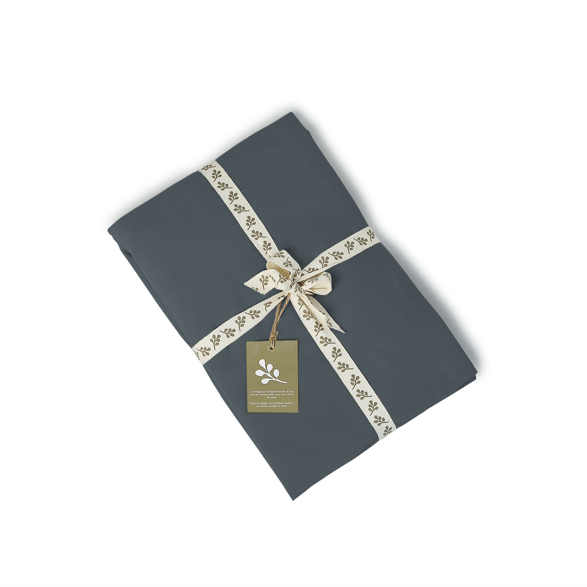 Parure + taies 50x70 coton lavé bleu orage LUNA