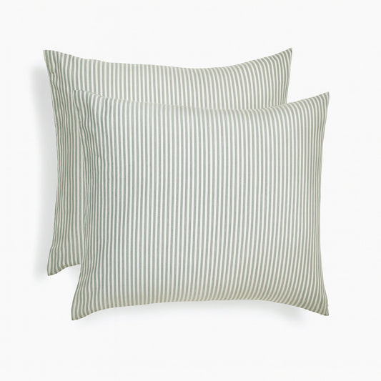 Taie d'oreiller (x2) coton lavé vert céladon LUNAR