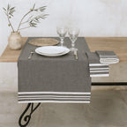 Chemin de table coton 50x150 MAHDIA - gris moyen