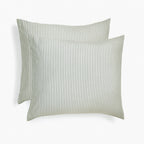Parure + taies 65x65 coton lavé vert céladon LUNAR - 240x220+2(65x65) cm