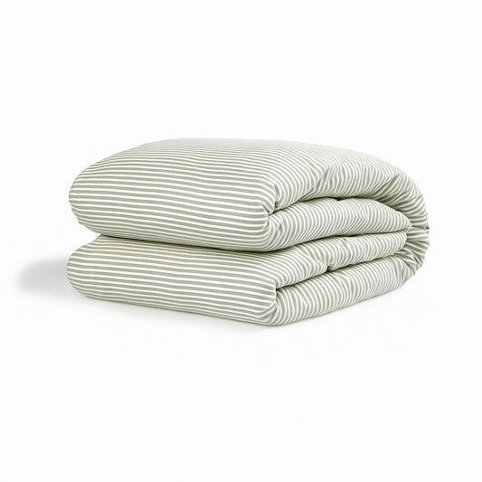 Parure + taies 65x65 coton lavé vert céladon LUNAR