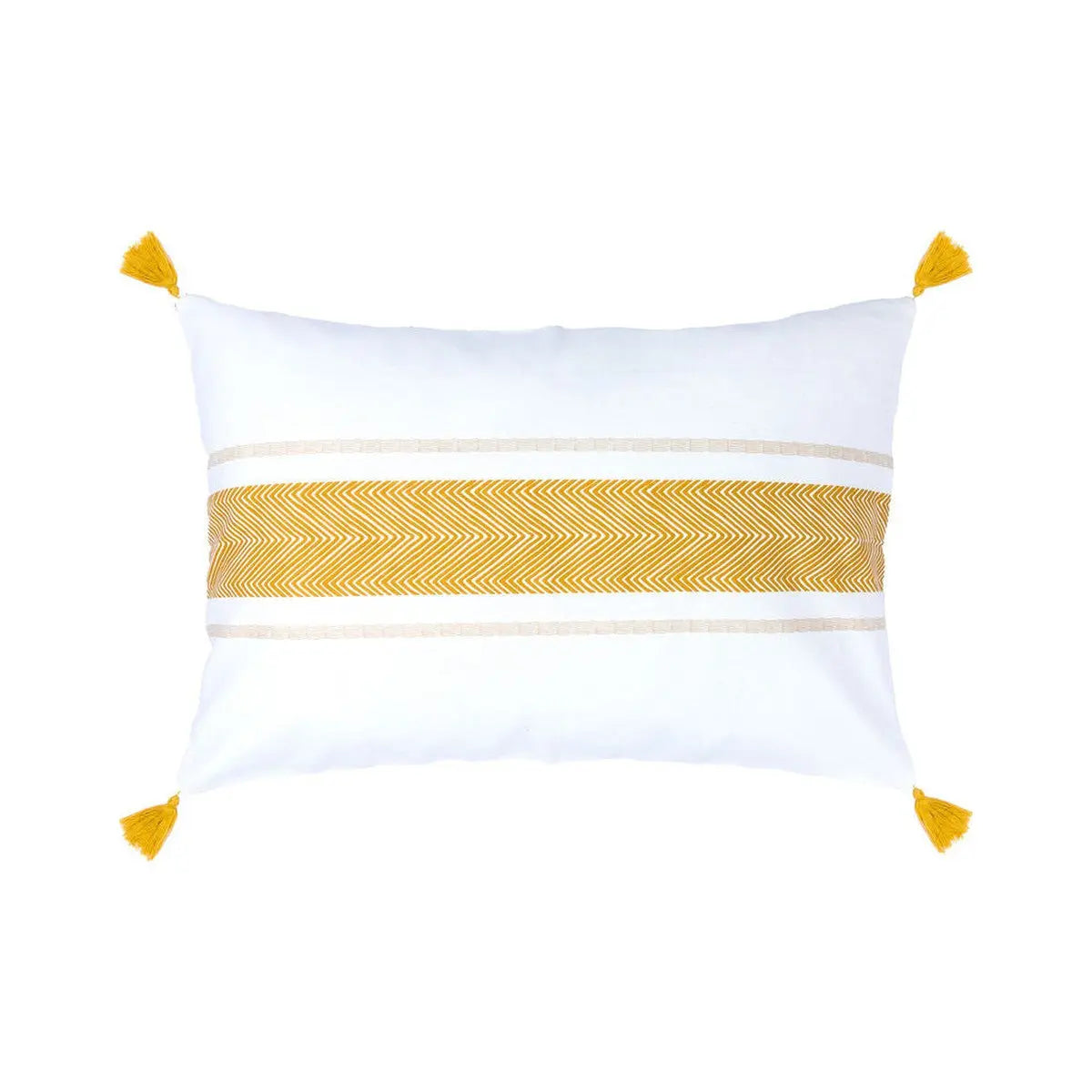 Housse de coussin coton 60x40 ALENTEJO - jaune moutarde - febronie.com