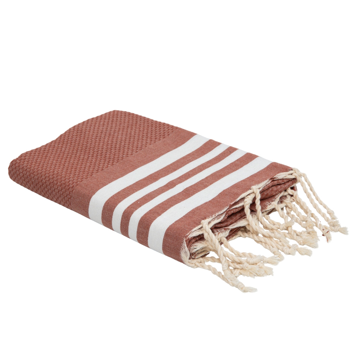 Fouta coton 100x200 NEWPORT rouge tomette