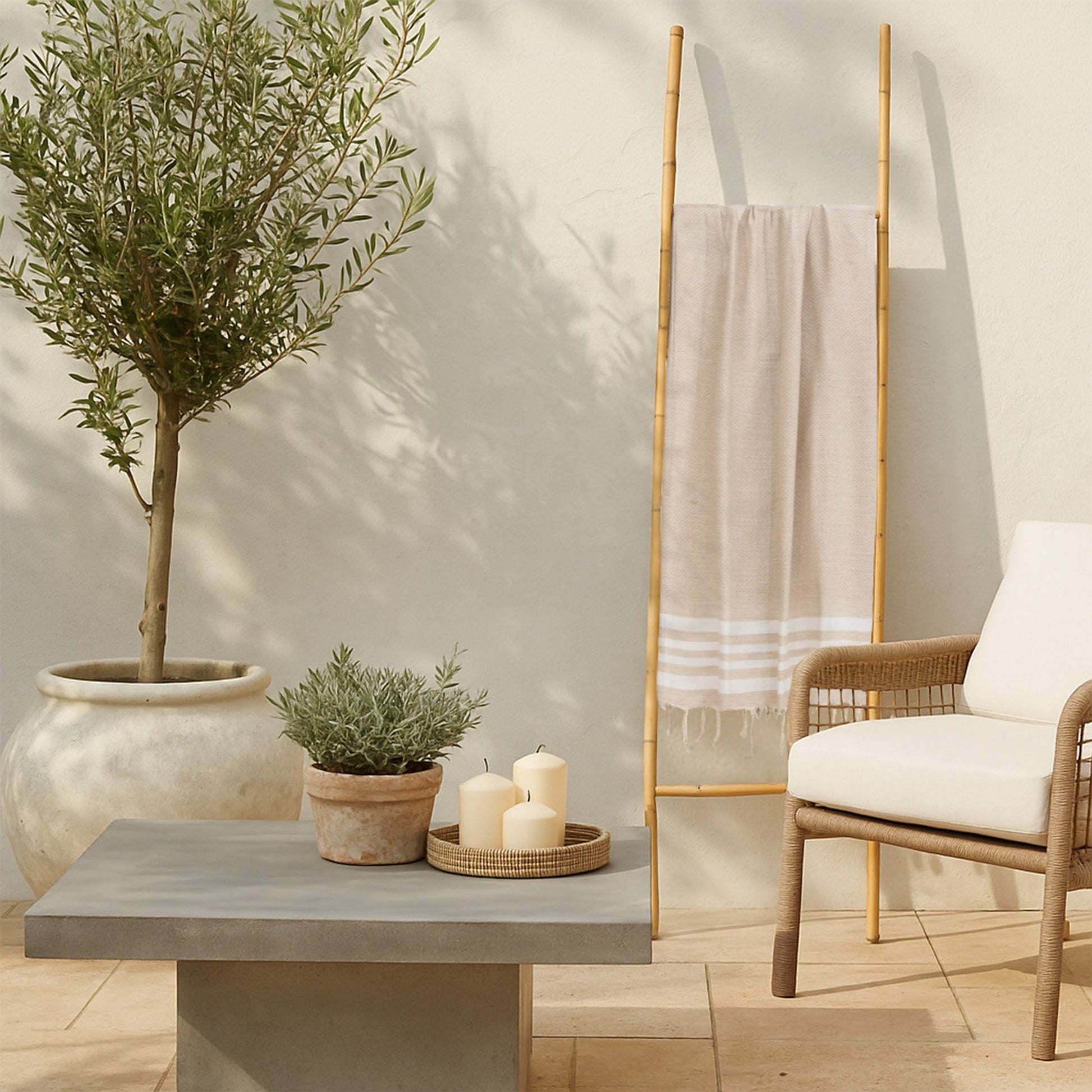 Fouta coton 100x200 NEWPORT beige lin