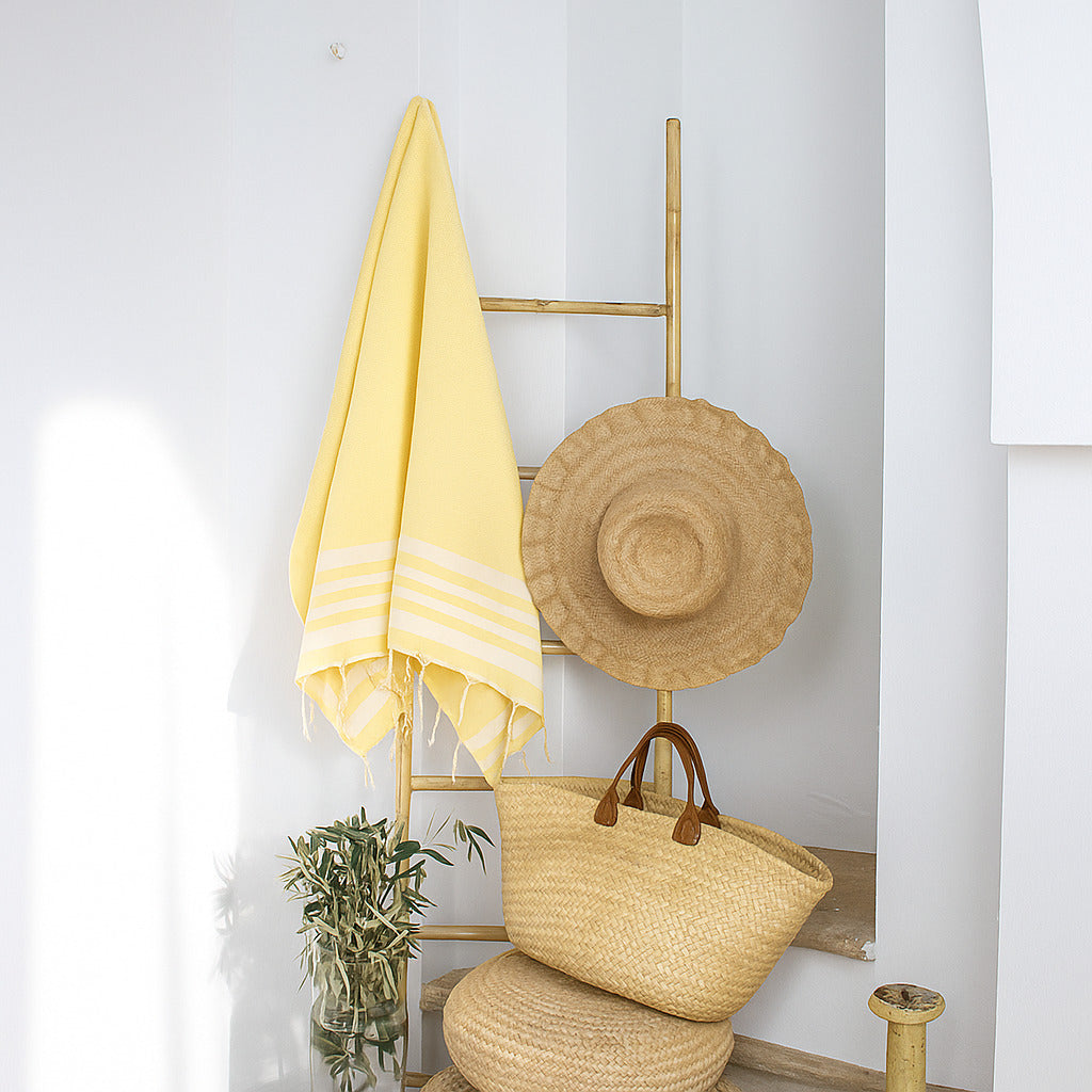 Fouta coton 100x200 NEWPORT jaune pâle