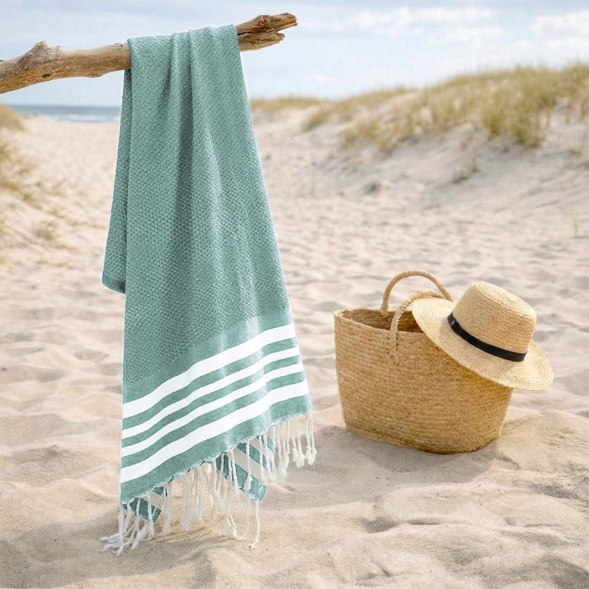 Fouta coton 100x200 NEWPORT vert jade