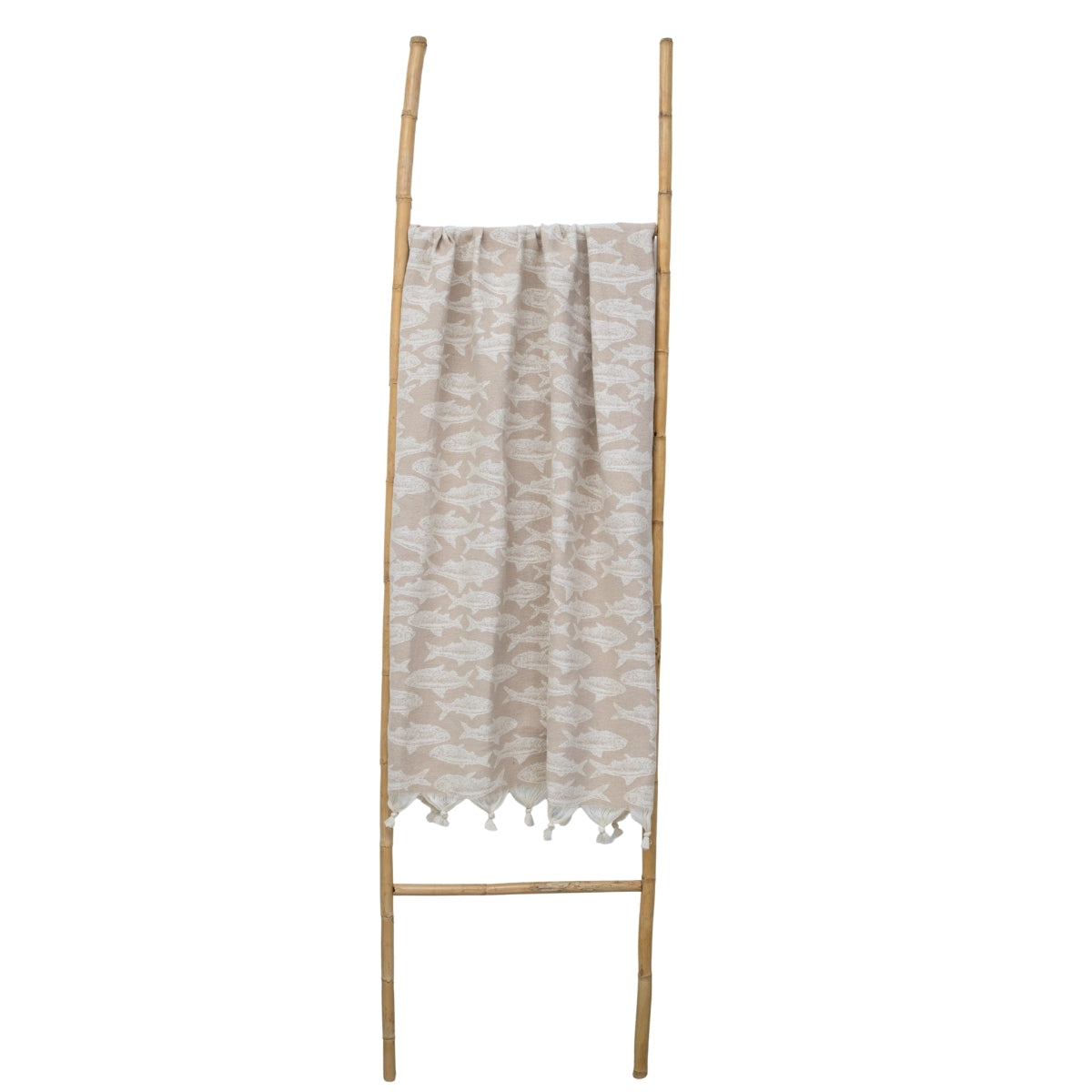 Fouta jacquard coton 100x200 POISSON beige