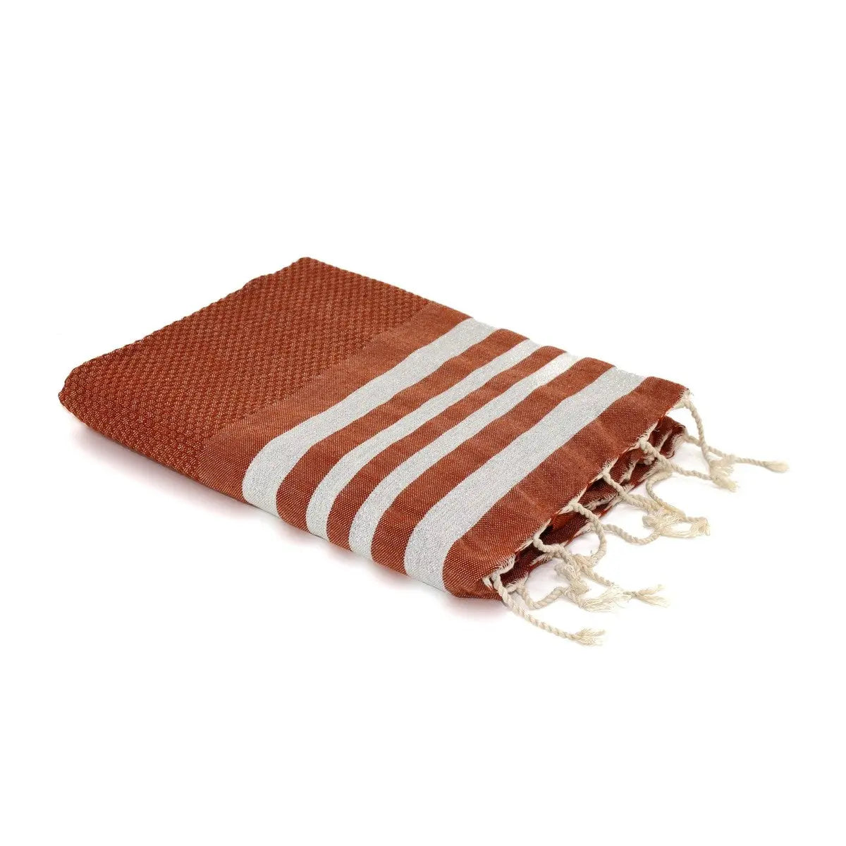 Fouta nid d'abeille lurex coton HAMPTONS 100x200 - febronie.com