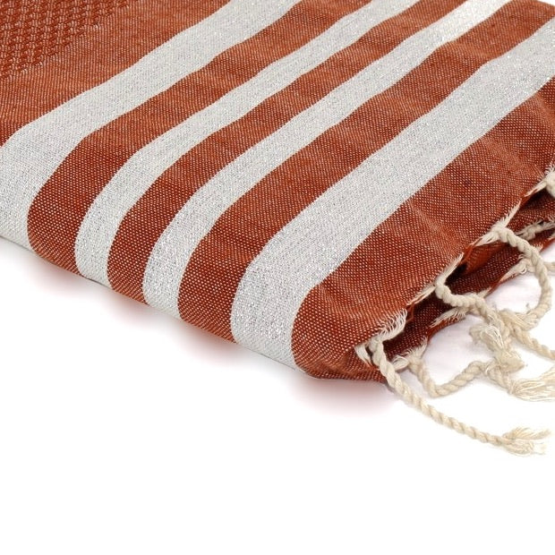 Fouta nid d'abeille lurex coton HAMPTONS 100x200