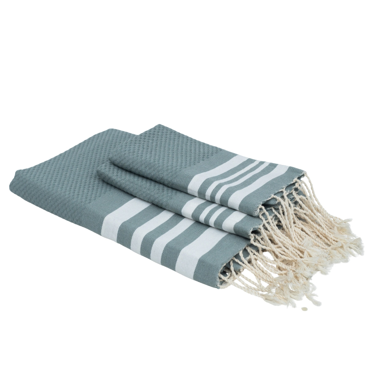 Foutas de bain (1+2) coton 100x200+2(40x60) HAMPTONS vert sauge