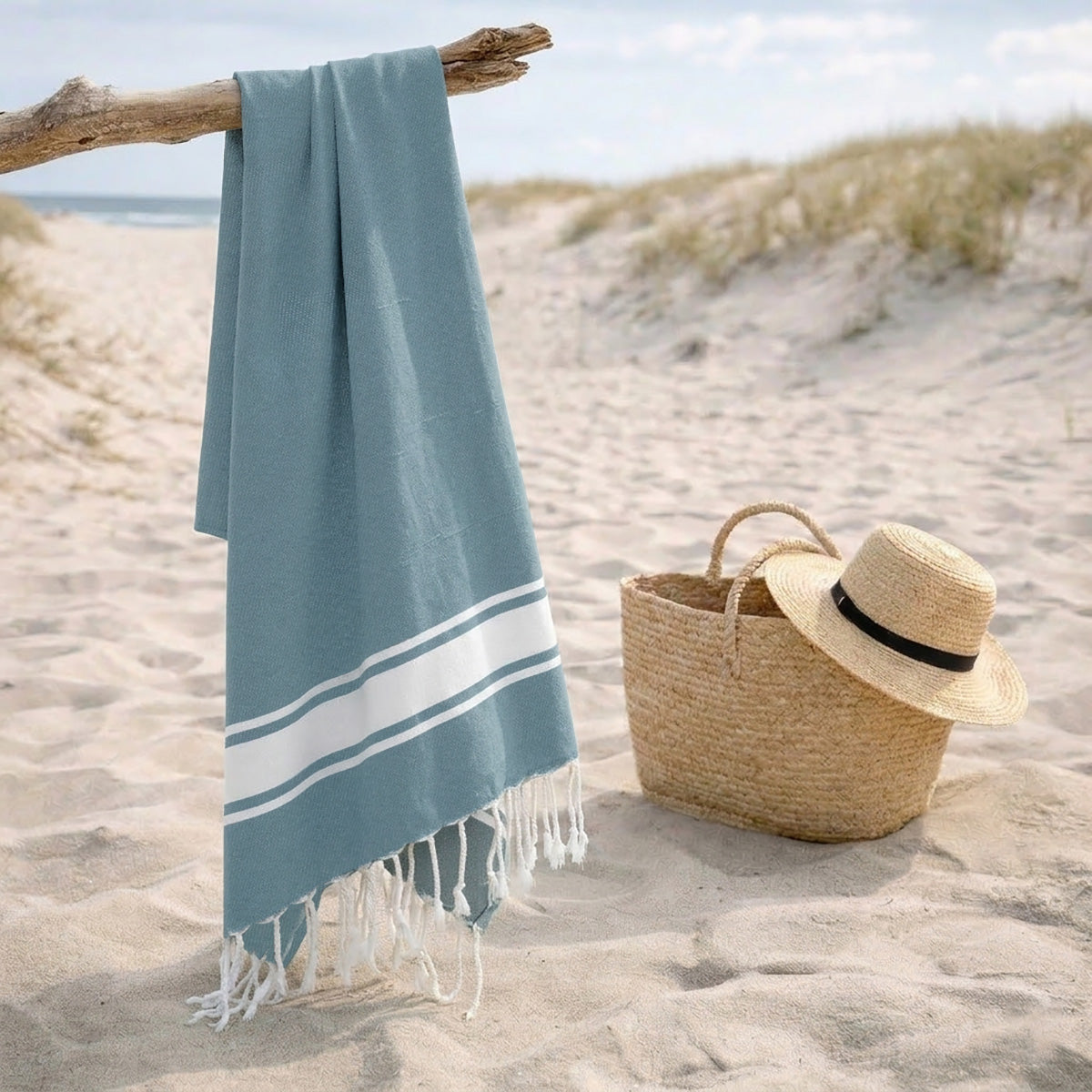 Fouta coton 100x200 ST TROPEZ vert sauge
