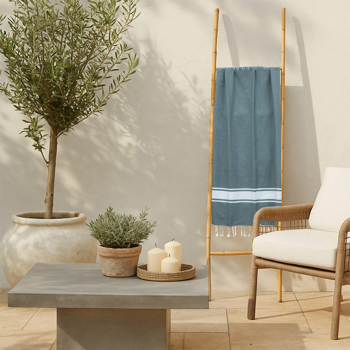 Fouta coton 100x200 ST TROPEZ vert sauge