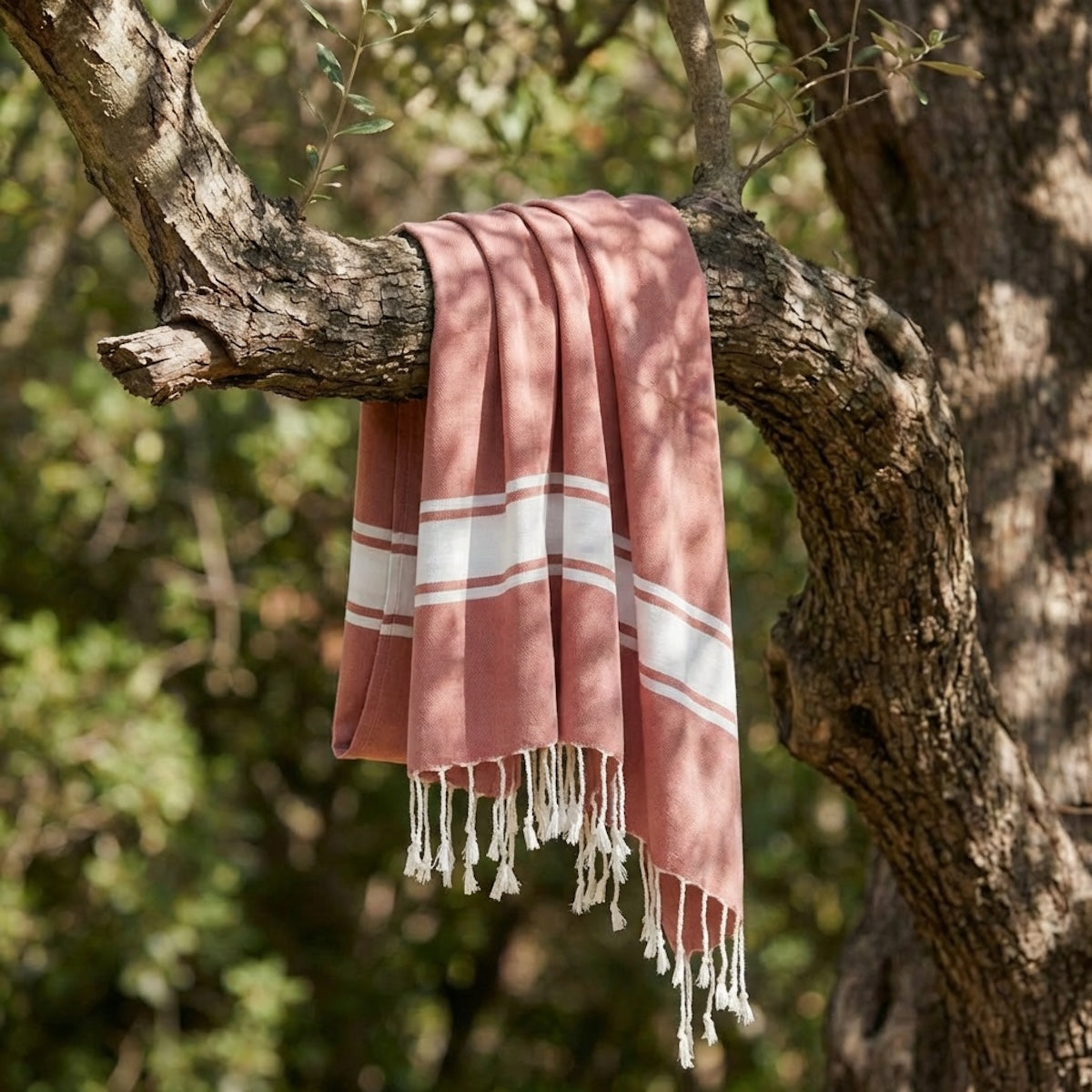 Fouta coton 100x200 ST TROPEZ rose argile